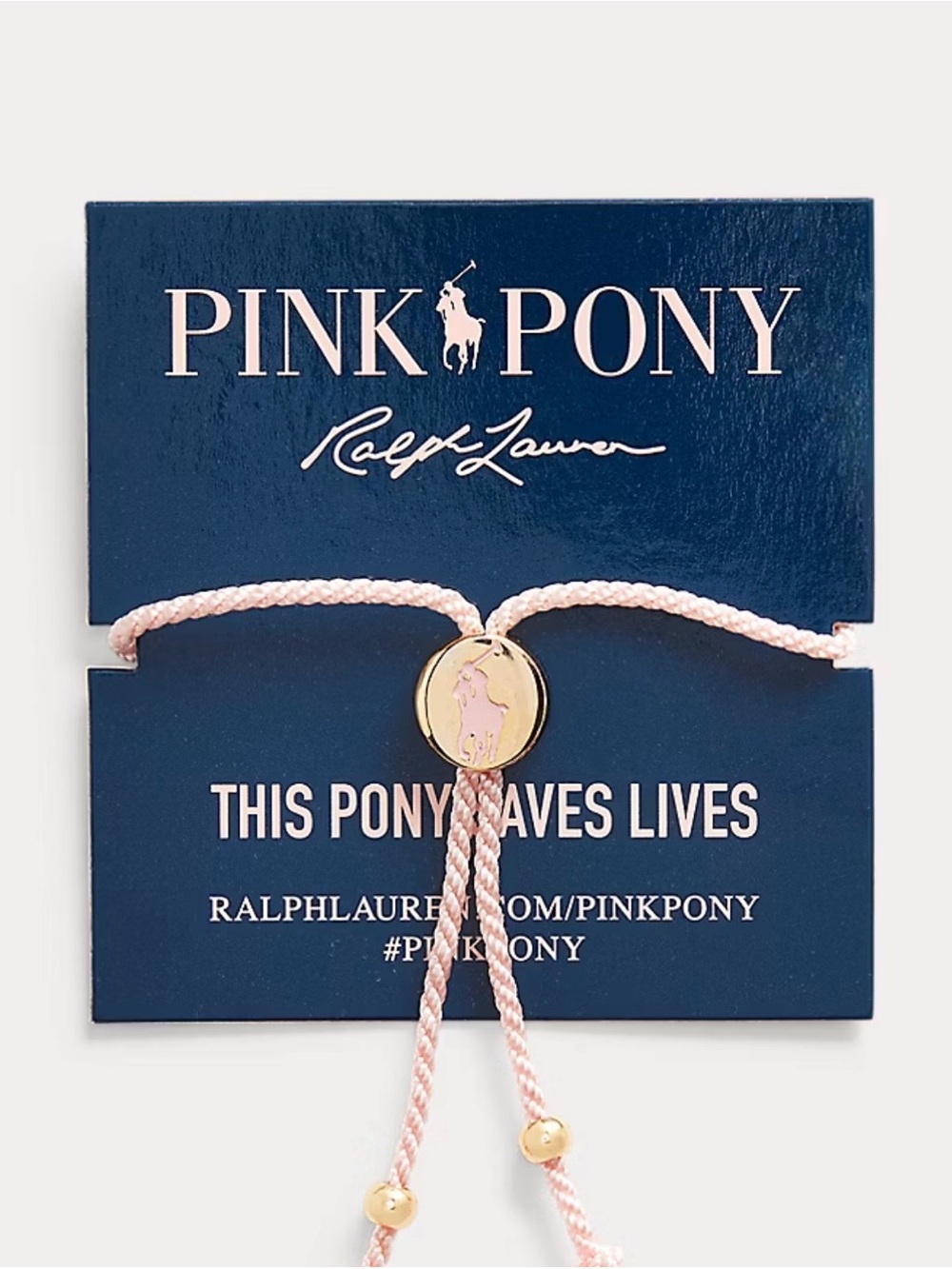 Ralph Lauren Pink Pony Gold-Tone Medallion & Pink Braided Bracelet. Set of 4